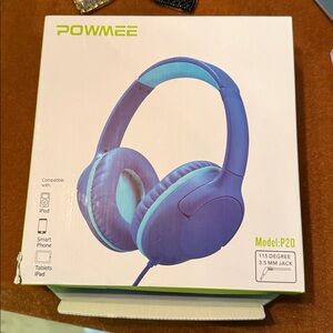 Powmee Kids Headphones Model P20 NIB